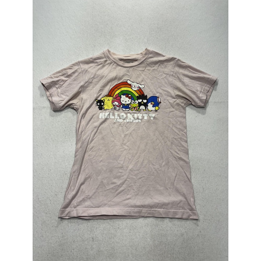 Sanrio Shirt Womens S Pink Hello Kitty And Friends Rainbow Graphic Tee SIL-34706
